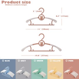 Baby Nursery Closet Hangers, JSF 20pcs Pink Ultra Thin Non-Slip and Extendable Laundry Infant Pant Hanger for Newborn Clothes Adjustable Children Coat Hanger for Girl Boy Toddler Kids Child