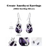 AENEAS Amethyst Earrings for Women Sterling Silver February Purple Earrings