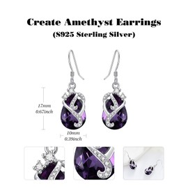 AENEAS Amethyst Earrings for Women Sterling Silver February Purple Earrings Amethyst Purple Jewellery Gift for Women