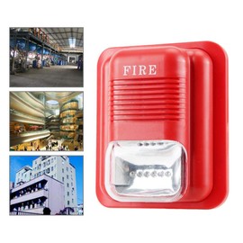 Tangxi Sound and Warning Light, DC 12V/24V, Sound and Light, Fire Alarm Strobe Siren Warning System, 6 Built-in LEDs