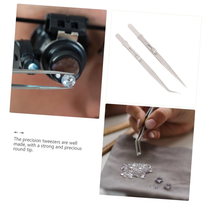 Outanaya 2pcs Stainless Steel Multi-purpose Jewelry for Electronics Lab Ergonomic