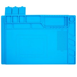 KaiYi Work Mat, 17.9 x 11.8 inches (455 x 300 mm), Solder, Mat with Magnet, Graduated, Electronic Craft Mat, Anti-Slip, Desk, Heat Resistant to 1602°F (500°C), For Insulation Welding, Disassembly Mat