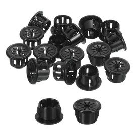 uxcell 18Pcs Desk Grommet Black, Snap Bushing Grommet with Shutter for Holes with 0.51"(13mm) Mounting, Round Nylon Snap in Cable Desk Grommet for Cables and Cords Management