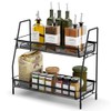 Standing Spice Rack Organiser Kitchen Spice Organiser Shelf Worktop Black