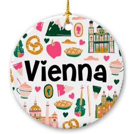 Lotacy Vienna Symbols Colorful Christmas Ornament, Vienna Home Decor, Vienna Gifts and Souvenirs for Men and Women