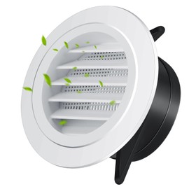 VIHOSE 24 Pcs Soffit Vents 4 Inch Soffit ABS Exterior Round Exhaust Vent with Built in Fly Screen Mesh for Home Bathroom Office Kitchen, White