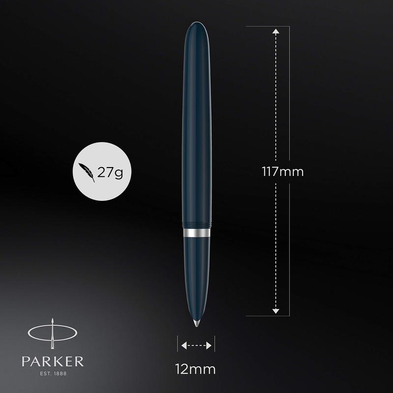 Parker 2123504 Fountain Pen, F, Fine Point, 51, Midnight Blue,