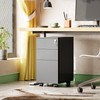 DEVAISE 3 Drawer File Cabinet with Lock, Metal Rolling Filing