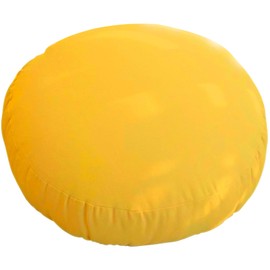 AYO Round Cushion, Body Pillow, Marshmallow, Zabuton, Mochi Cushion, Soft, Stylish, Large, Diameter Approx. 15.7 inches (40 cm), Yellow