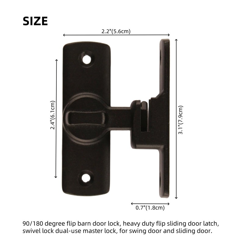 Barn Door Latch 90/180 Degree flip Latch Update Designs,Sliding Door