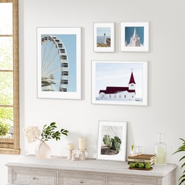 FLYJOE 9x12 Metal Picture Frame with Mat for 6x8 Photo or Without Mat for 9 x 12 Picture with Tempered Glass Aluminum Photo Frames for Wall Mounting Hanging Hardwares Included, Silver, 1 Pack