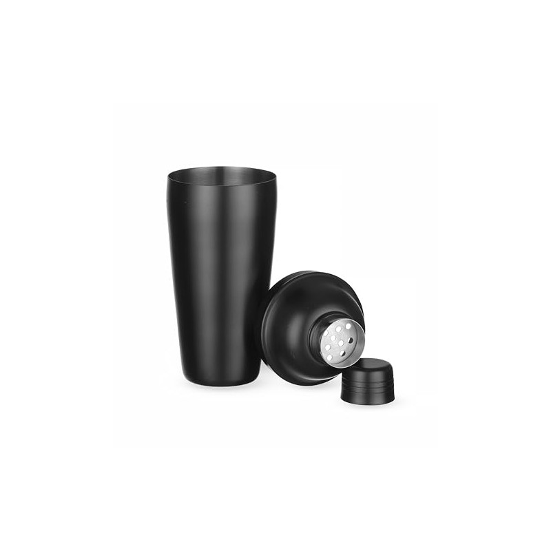 HENDI Cocktail Shaker, BarUp, mit integriertes Sieb, 3-teilig, matte Ausführung,