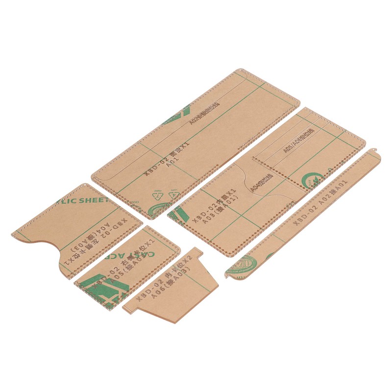 6PCS Acrylic Template DIY Wallet Pattern Handmade Making Mold Craft