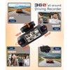 4K 360° Dash Cam 4-Channel Front/Rear/Inside/Side Car Dash Camera with