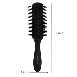 NuAngela - Cepillo de pelo de 9 filas para rizos, fácil de limpiar, cepillo extraíble para desenredar, alisar y separar el secado, definir rizos para cabello húmedo, largo, encrespado y grueso