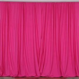 New Creations Fabric & Foam Inc 100% Polyester Window Curtain/Stage Backdrop Curtain/Photography Backdrop 58" Inch Wide X 108" Inch Long (Fuchsia, Pack of 2)