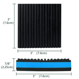 Flehomo Anti-Vibration Pads, 3" x 3" x 7/8" Rubber Pad with EVA Foam Center, Heavy Duty Isolation Pads for Condenser Units, Air Compressor, HVAC, Washer and Dryer, Pack of 4