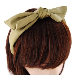 axy Hair Band with Satin Bow Hairband Vintage Women's Hairband Headband Hair Band HRS1 (Oliver)