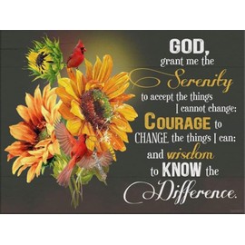 QAZWSX 5D Diamond Painting Serenity Prayer Sunflower Adults Beginner Full Drill Diamond Paintings Picture Arts Craft for Home Wall Decor Gift 12X16inch