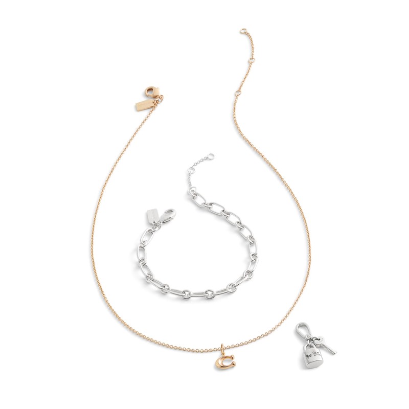 COACH Womens Collectible Signature Lock & Key Jewelry Charm