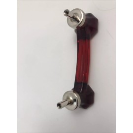 CPK Glass Cabinet Drawer Pull Red Elegance Glass 3” Center To Center