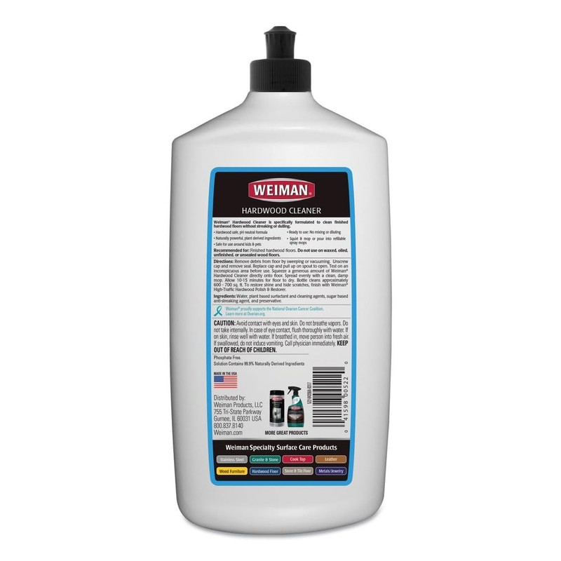 Weiman Professional No Scent Hardwood Floor Cleaner 32 oz. Liquid