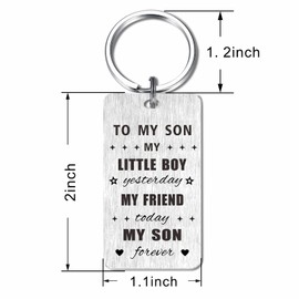 Son Gifts - Son Birthday Keychain from Mom - Gift for Adult Son Christmas Valentine Graduation Wedding Father's Day