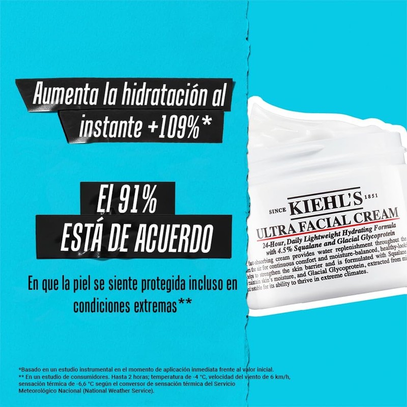Kiehl’s Ultra Facial Cream – Hidratación 24 h de textura