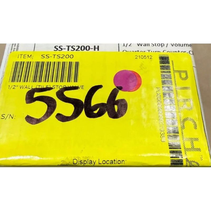 Watermark SS-TS200 1/2" Wall (Tile) Stop Valve BRASS 8-10 gpm