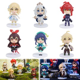 KRGNPLE Cute Character Haragami Blind Box Figure, Figure, Anime, Game, Peripheral Goods, Model, PC Case Ornament, Gift (Design: 6 Genesis Original God Figure Bags, Total of 6 Pieces)