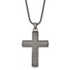 The Black Bow Men's Stainless Steel Antiqued Textured Large Cross