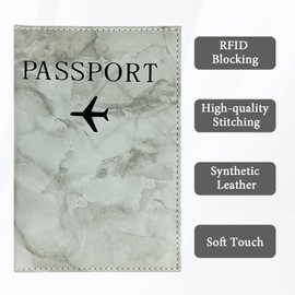 Belligern Passport Wallet,Travel Essential Mens Passport Holder PU Leather Passport Holders for Men with Card Slot & Elastic Strap for Men&Women Travel Accessories with Luggage Tag(Grey)
