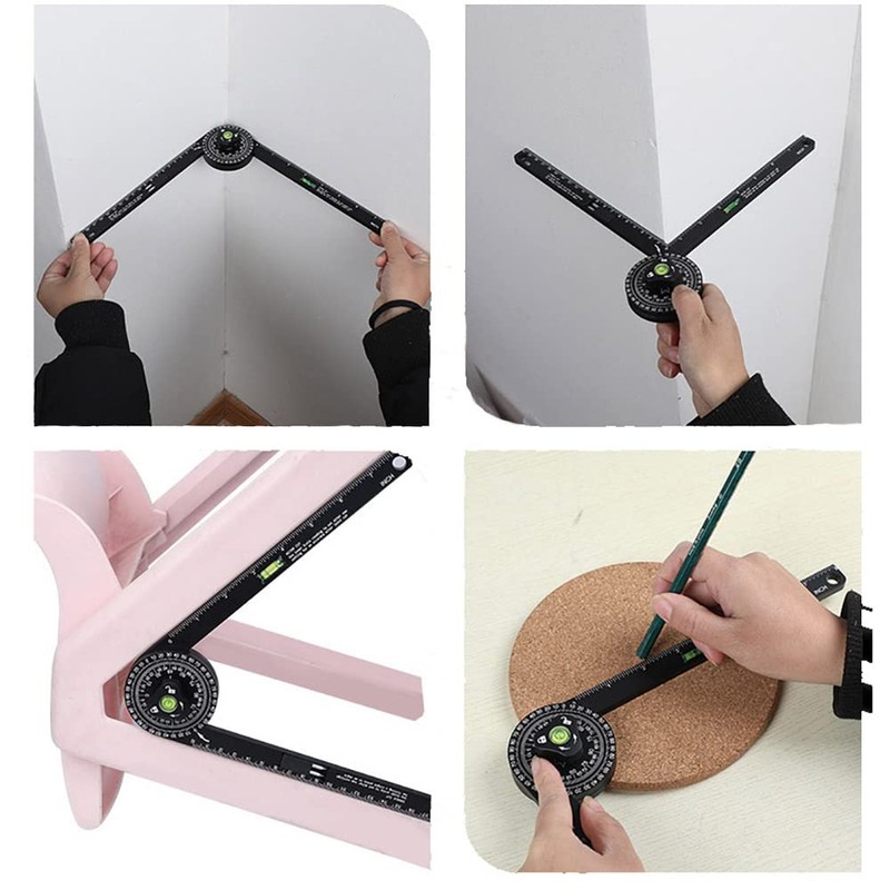 VOANZO Metal Protractor Bevel Gauge Carpenters Tool Angle Finder Tool