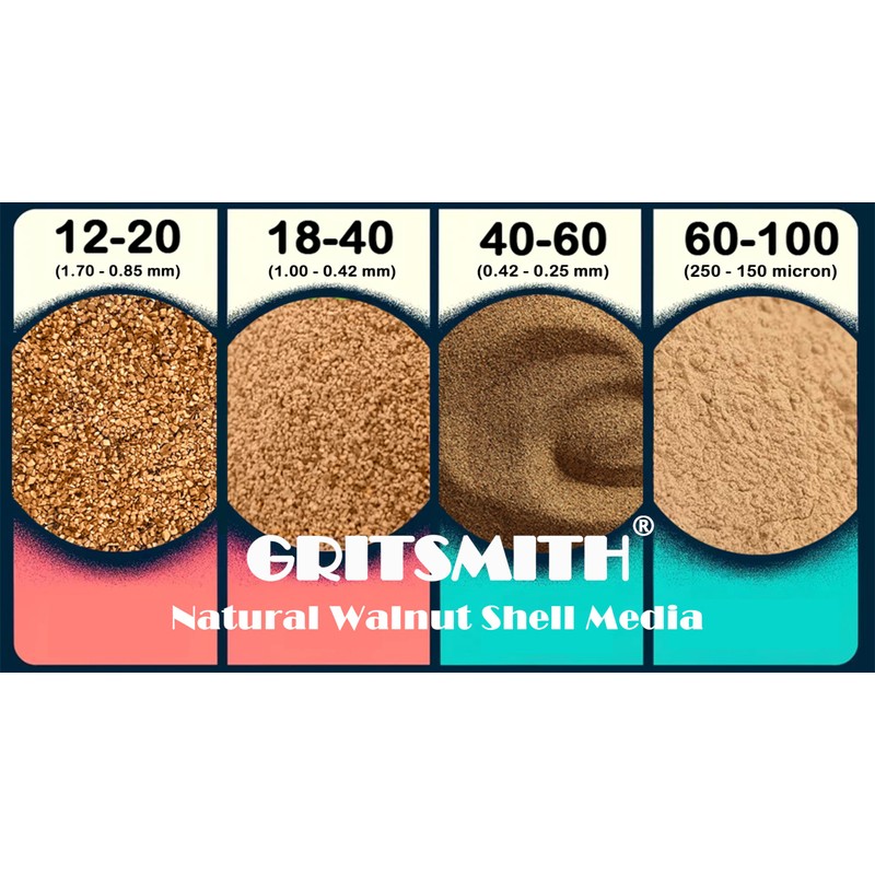 GRITSMITH 18-40 Grit Ground Walnut Shell Media (20 LBS /
