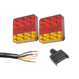 12 Led Trailer Tail Light Kit Pair Plug 8M 5 Core Wire Caravan Ute Waterproof
