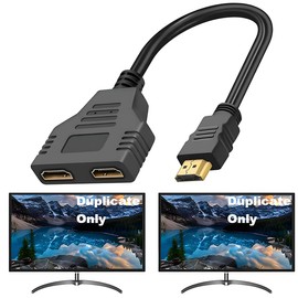 Flsazrx HDTV Splitter 1 in 2 Out Adapter Cable,Full HD 1080p Video outpu