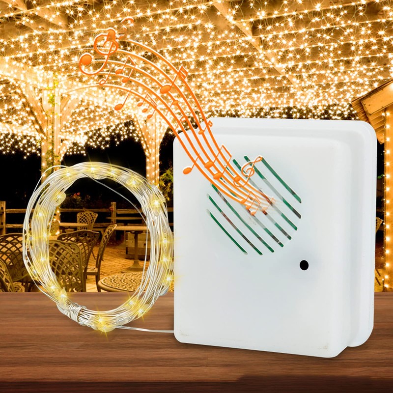 Pilipane Christmas Music Fairy Lights with Voice Sensor for Indoor