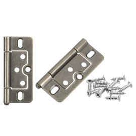 sourcing map 2Pcs 3x1.4 Inch Door Hinges Non-Mortise No Noise Bifold Door Hinges Plating for Cabinet Furniture Window Wardrobe with Screw, Antiqued Bronze