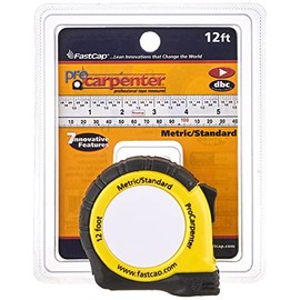 FastCap ProCarpenter Metric/Standard Measuring Tape - Ideal for Professionals and Home Improvement - with Lever Action Belt Clip and Dual Locking System - 12' - 99954
