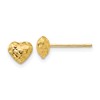 14K Solid Yellow Gold Heart Love Post Stud Earrings