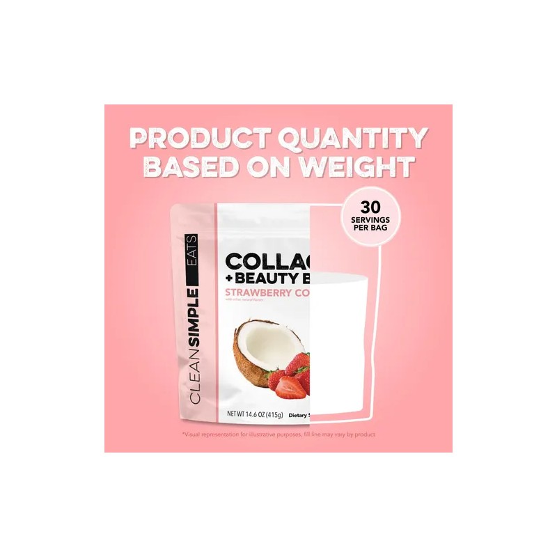 Clean Simple Eats Colágeno Beauty Blend Strawberry Colada