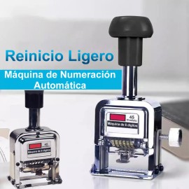 Foliador Automático De 6 Digitos Diseño Metálico 1pza Color De La Tinta Negra