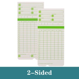 200PCS Time Cards for Employees, 2-Sided, Monthly Time Cards for HN3000, 3 3/8" x 7 3/8", Green