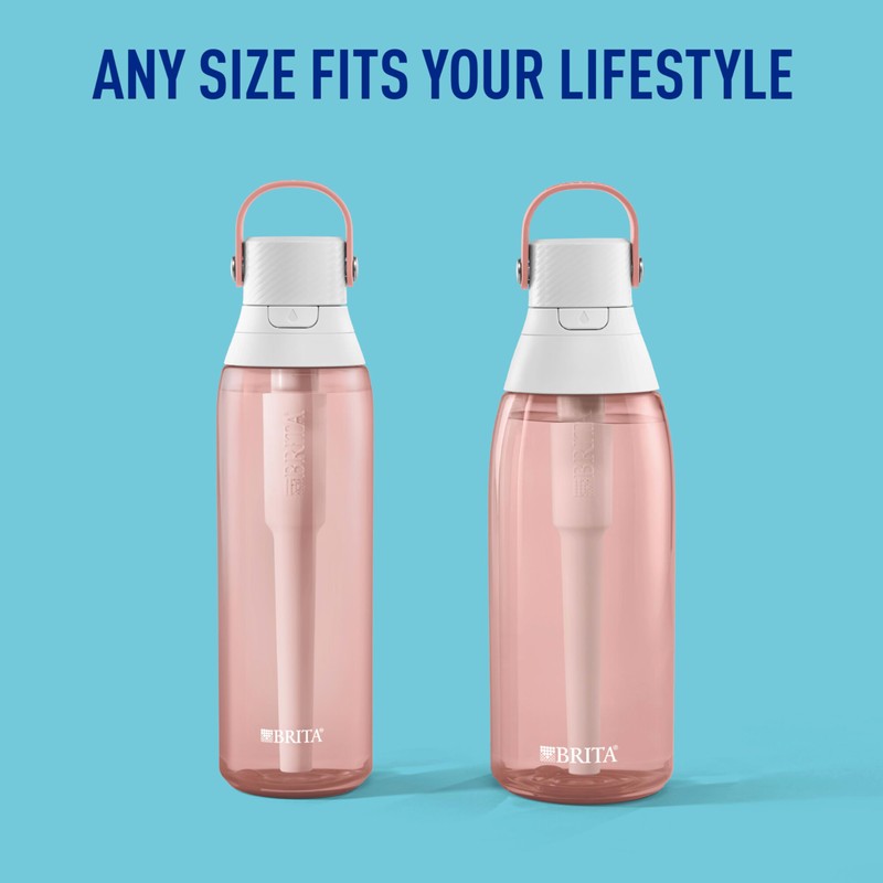 Brita Hard-Sided Plastic Premium Filtering Water Bottle, BPA-Free, Reusable, Replaces