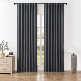 Joydeco Blackout Curtains 96 Inches Long, Black Out Curtains 96 Inch Length 2 Panels Set for Bedroom, Room Darkening Curtains & Drapes for Living Room Window (W52 x L96 Inch, Dark Grey)