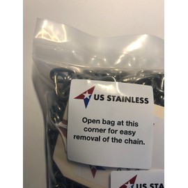 Stainless Steel 316 Chain 1/8" (3mm) Medium Link Chain in Poly Bag (50')