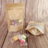 SumDirect 50Pcs 9x14cm Bolsas de Papel Kraft con Cierre, Bolsas