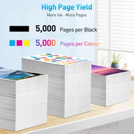 CLYWENSS T11D1 T11D2 T11D3 T11D4 Printer Cartridges Compatible with Epson WF-C53xx / WF-C58xx Series for WorkForce Pro WF-C5390 WF-C5890 WF-C5390DW WF-C5390DN WF-C5890DWF BAM Cartridges, 4-Pack | 5000