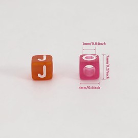 1200pcs 6×6mm Alphabet Beads Transparent Colorful Cube Acrylic White Letter Beads, for Bracelets and Jewelry Making