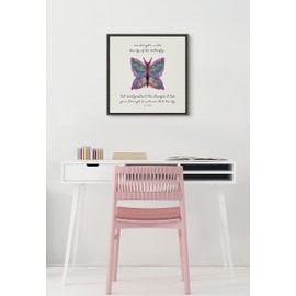 Kate and Laurel Sylvie The Growth of the Inner Being Linen Textured Framed Canvas Wall Art by Mentoring Positives, 22x22 Dark Gray, Motivational Art